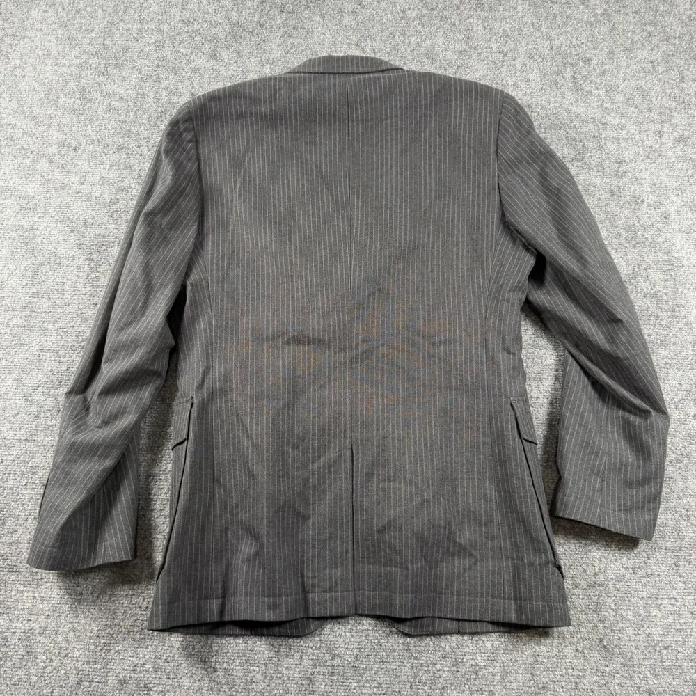 Banana Republic Blazer Mens 38R Grey Pinstripe Modern Fit Cotton 3 Button Jacket